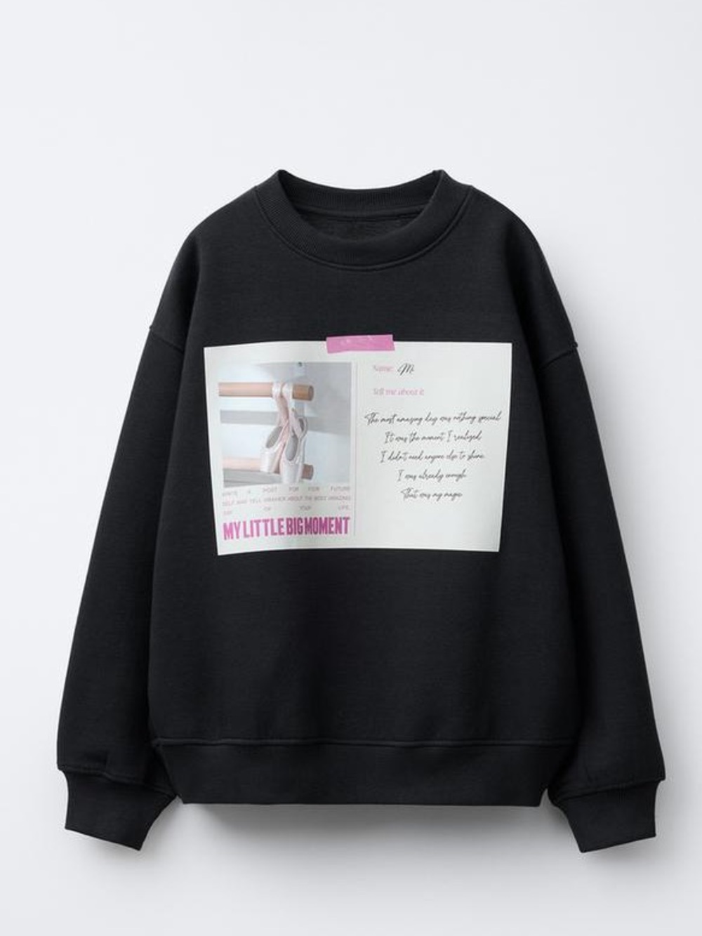 ZARA GIRLS BALLET PHOTOGRAPH SWEATSHIRT SiZE 11-12 like new condition cozy